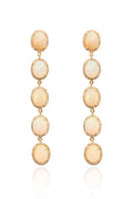 L.A. STEIN 5 Diamond Opal Earrings in 14k Yellow Gold