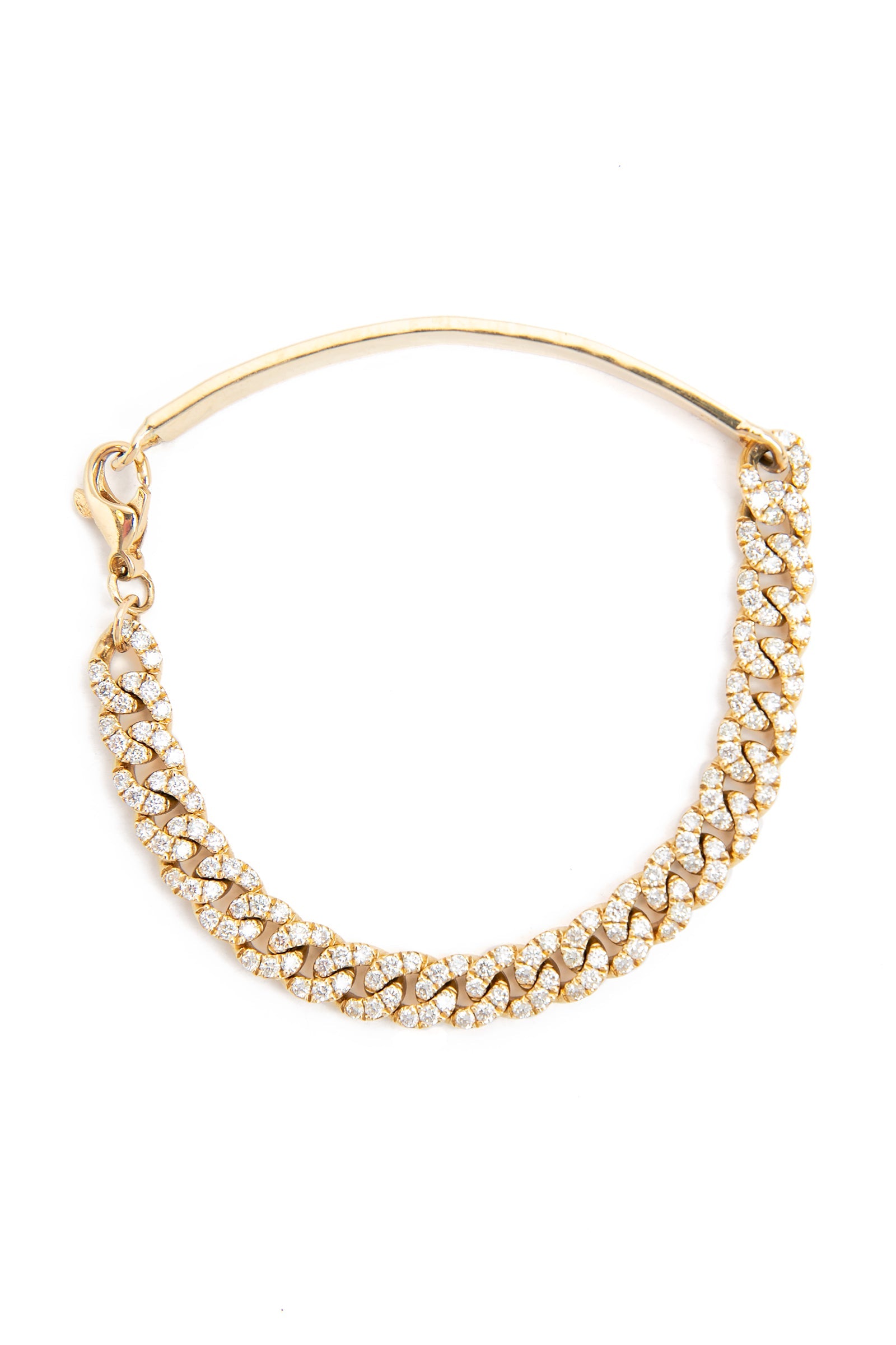 L.A. STEIN Diamond Miami Cuban Chain ID Bracelet