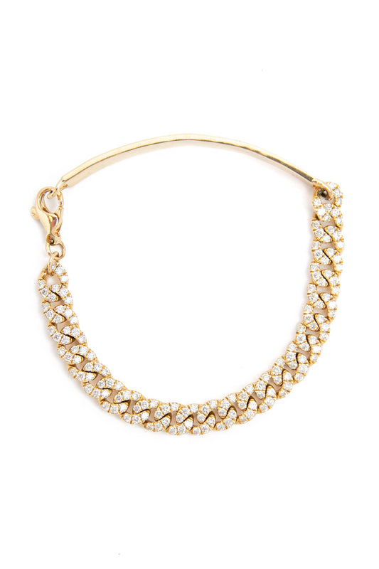 L.A. STEIN Diamond Miami Cuban Chain ID Bracelet