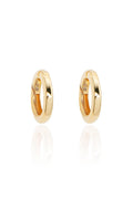 L.A. STEIN Pavé Diamond Huggies in Yellow Gold
