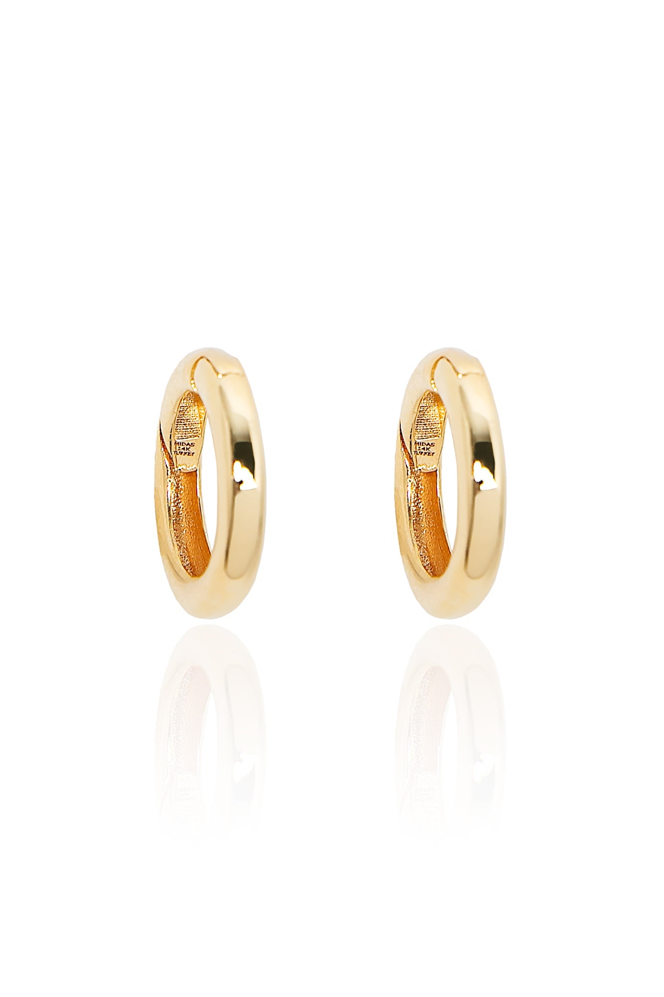 L.A. STEIN Pavé Diamond Huggies in Yellow Gold