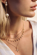 L.A. STEIN White Pearl Hatpin Diamond Stick Earrings