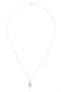 L.A. STEIN Micro Mini Pavé Diamond ID Tag in White Gold