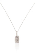 L.A. STEIN Micro Mini Pavé Diamond ID Tag in White Gold