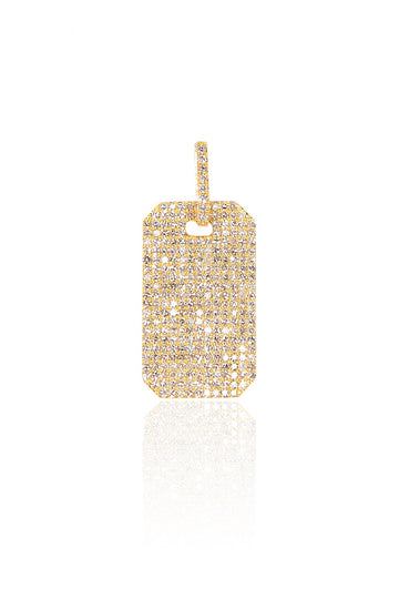 L.A. STEIN Large Full Cut Pavé Diamond ID Tag