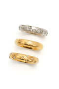 L.A. STEIN 24k Gold Handmade Band Ring with Vintage Diamonds