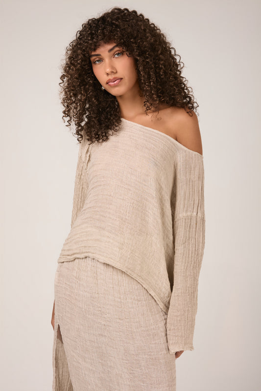 LA BOTTEGA DI BRUNELLA Camicia Bambusa Cairo Linen Shirt in Naturale