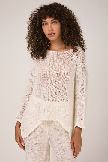 Campagna Maglia Foglia Linen Shirt in Latte