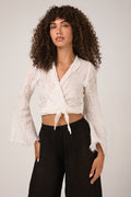 LA BOTTEGA DI BRUNELLA Garza Egitto Bolero Mango Top in Latte