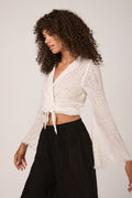 LA BOTTEGA DI BRUNELLA Garza Egitto Bolero Mango Top in Latte