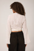 LA BOTTEGA DI BRUNELLA Garza Egitto Bolero Mango Top in Latte