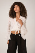 LA BOTTEGA DI BRUNELLA Garza Egitto Bolero Mango Top in Latte