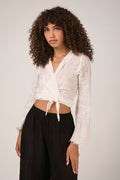 LA BOTTEGA DI BRUNELLA Garza Egitto Bolero Mango Top in Latte