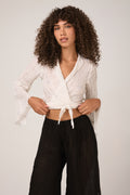 LA BOTTEGA DI BRUNELLA Garza Egitto Bolero Mango Top in Latte
