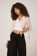 LA BOTTEGA DI BRUNELLA Garza Egitto Bolero Mango Top in Latte