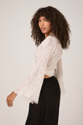 LA BOTTEGA DI BRUNELLA Garza Egitto Bolero Mango Top in Latte