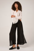 LA BOTTEGA DI BRUNELLA Pantalone Sequoia Garzata Linen Pant in Nero