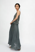 LA BOTTEGA DI BRUNELLA Tammorra Garzata Skirt in Eucalipto