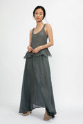 LA BOTTEGA DI BRUNELLA Tammorra Garzata Skirt in Eucalipto