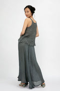 LA BOTTEGA DI BRUNELLA Tammorra Garzata Skirt in Eucalipto