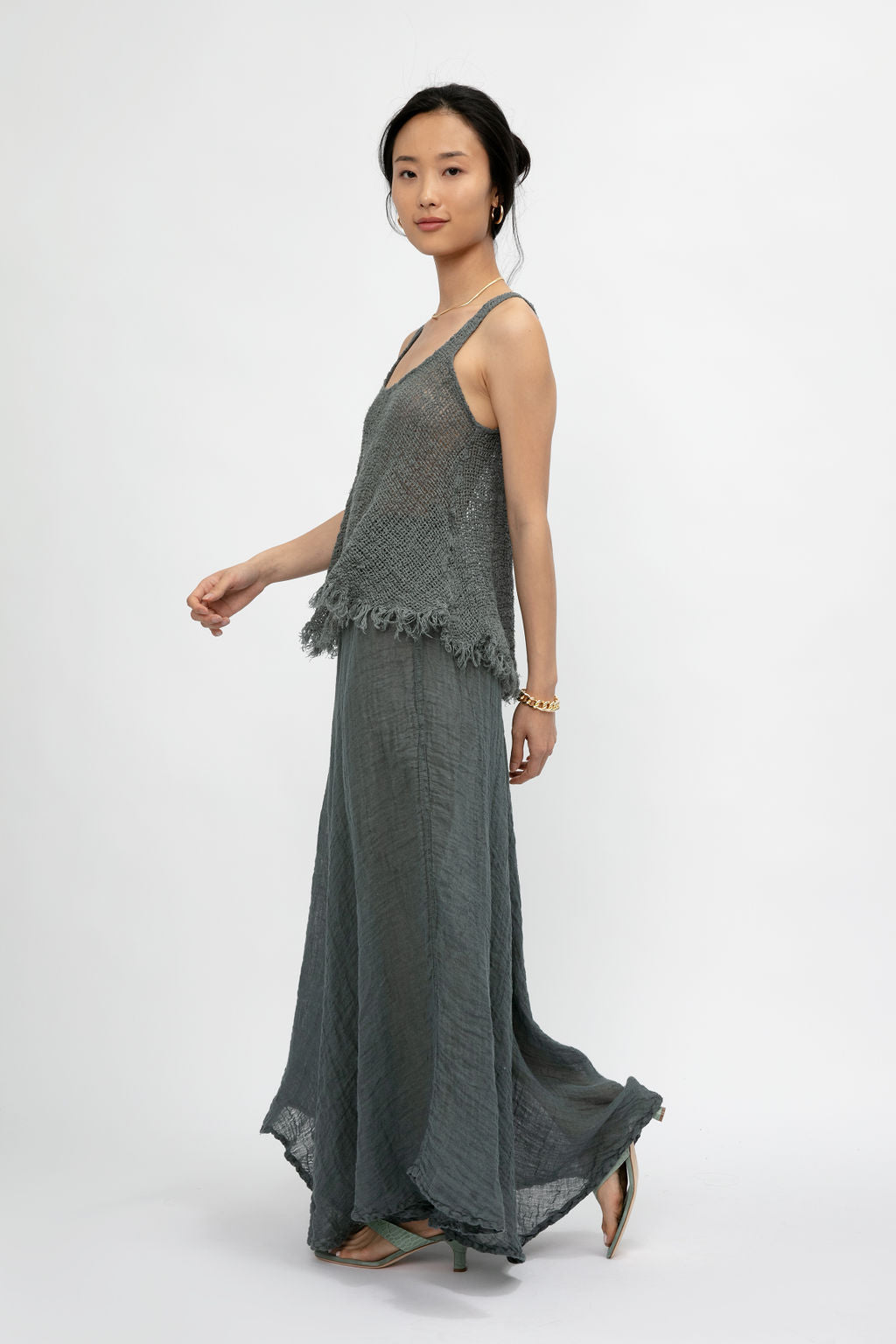Tammorra Garzata Skirt in Eucalipto