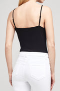 L'AGENCE Ford Spaghetti Strap Bodysuit in Black