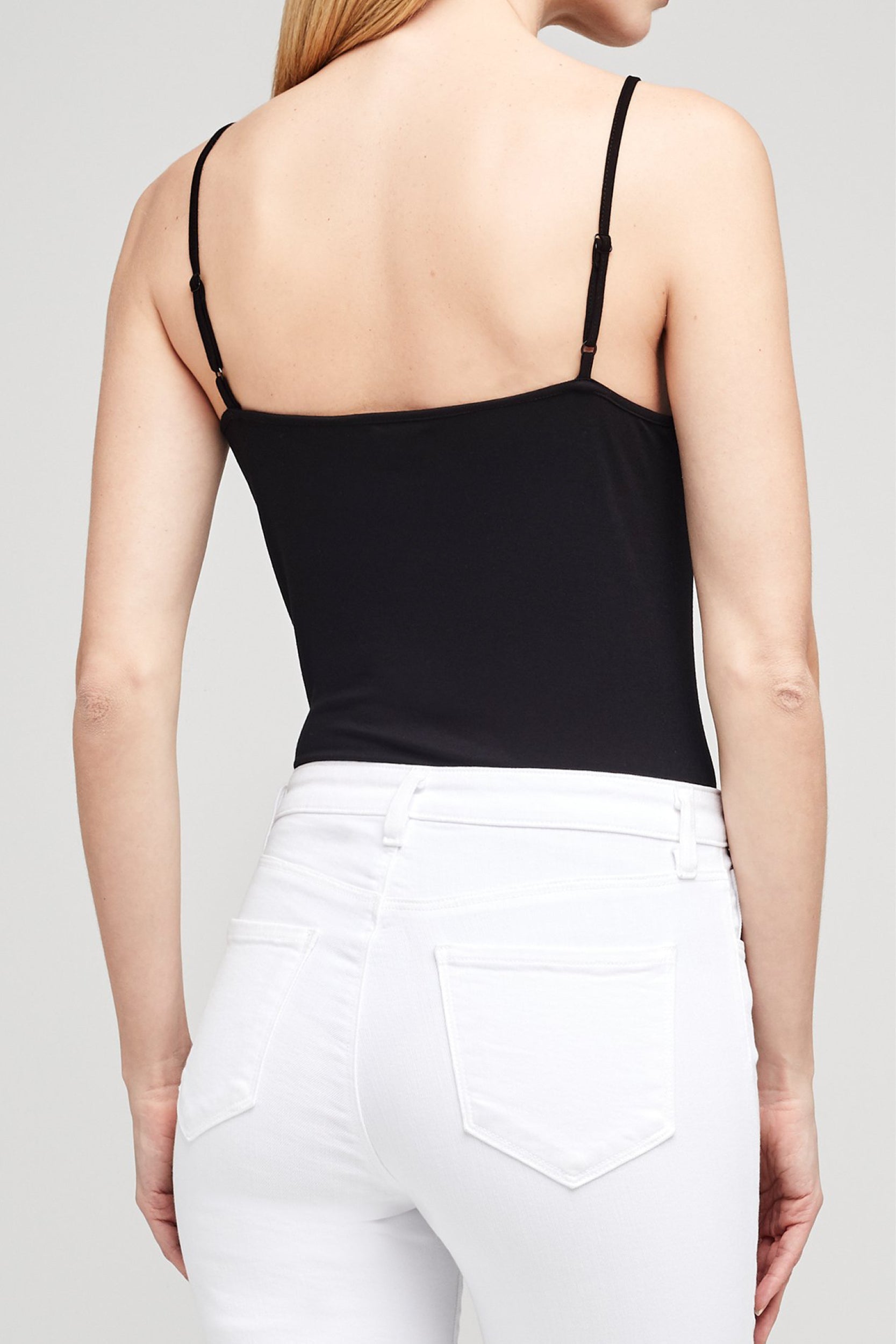 L'AGENCE Ford Spaghetti Strap Bodysuit in Black