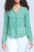 L'AGENCE Holly Blouse in Amazon Green