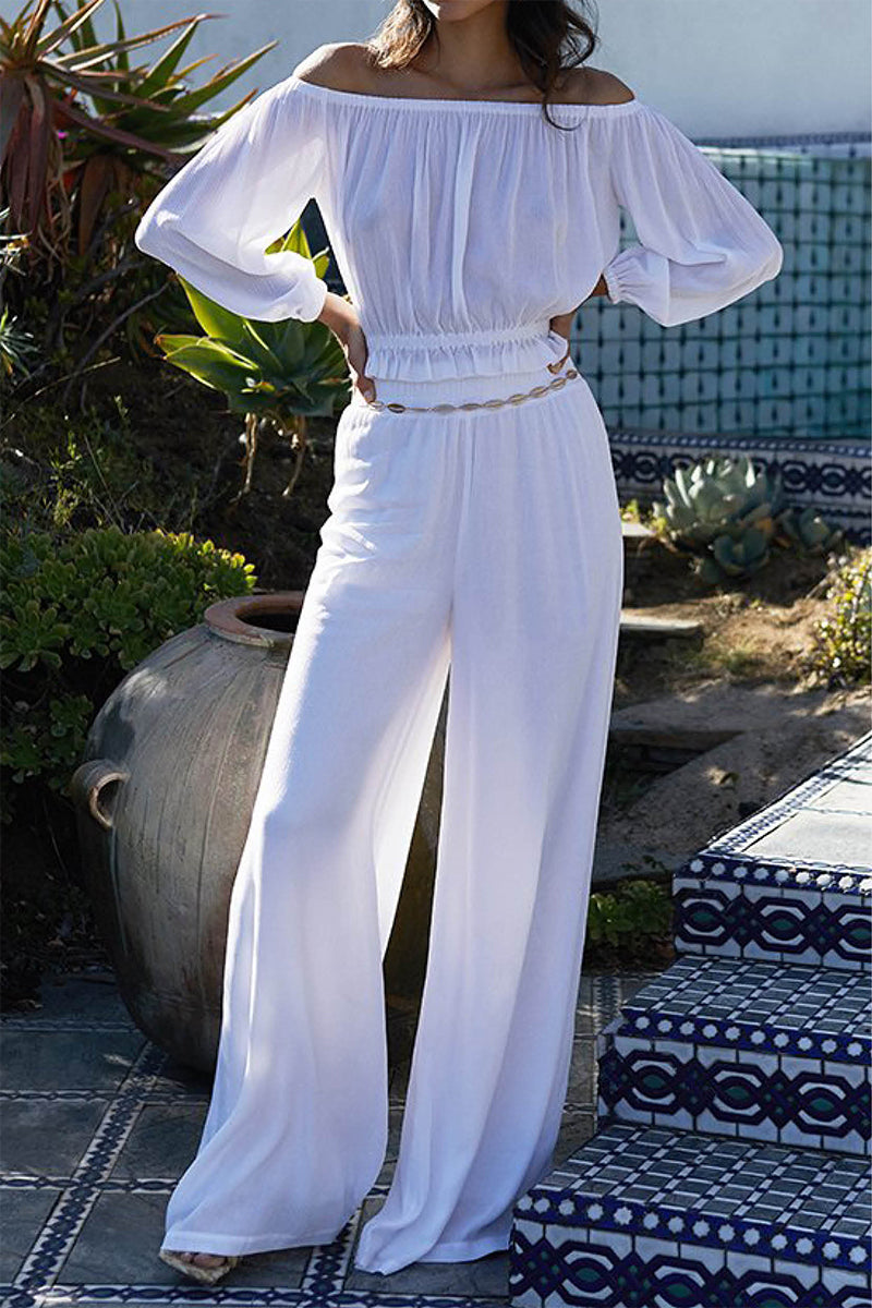 L'AGENCE Nikita Wide Leg Pant in White