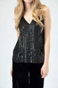 L'AGENCE Gabriella Sequin Camisole in Black