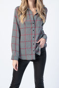 L'AGENCE Nina Long Sleeve Blouse in Autumn Pfeiffer Plaid