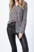 L'AGENCE Nina Long Sleeve Blouse in Autumn Pfeiffer Plaid