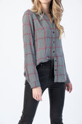 L'AGENCE Nina Long Sleeve Blouse in Autumn Pfeiffer Plaid