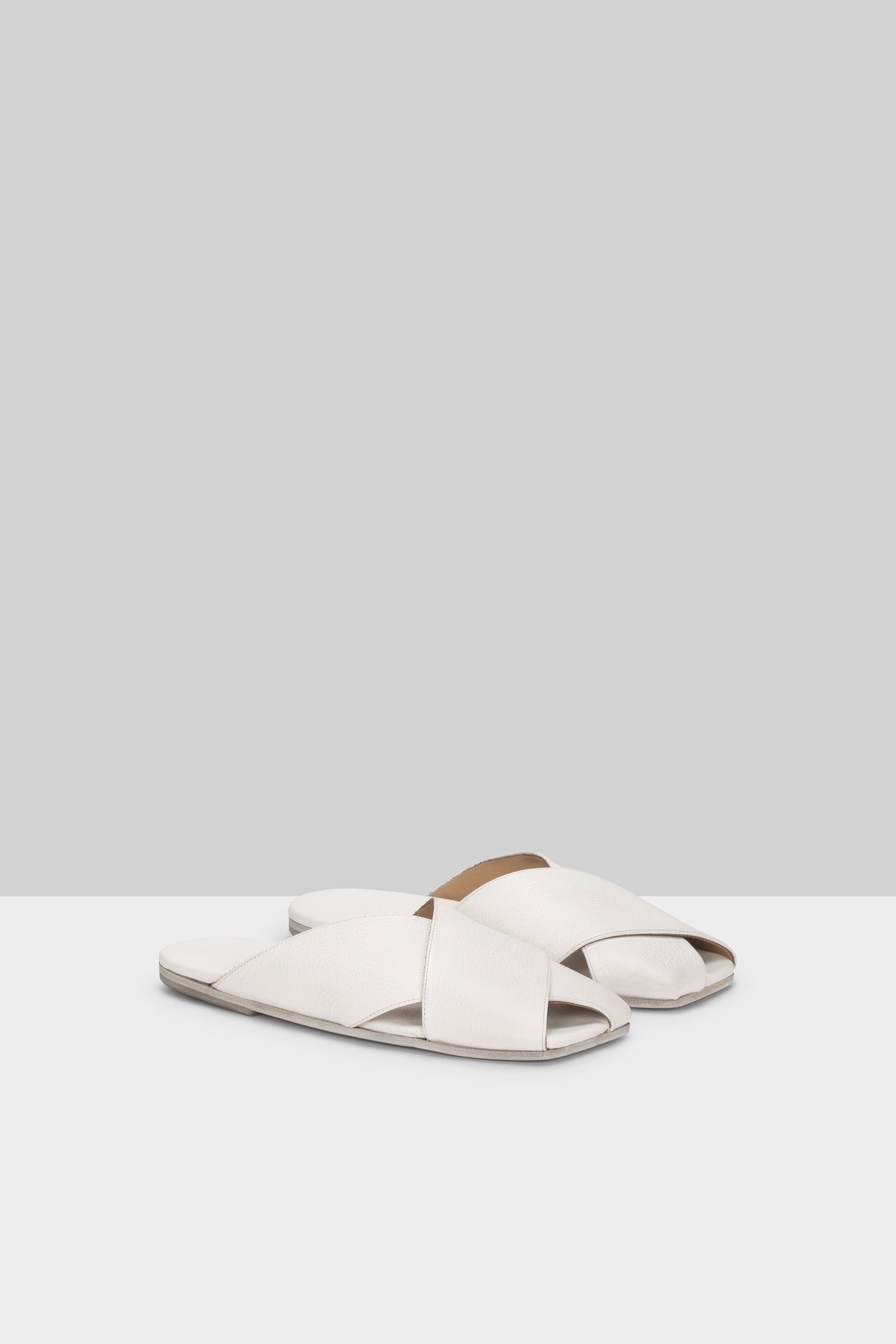 MARSÈLL Spatola Crossover Leather Slide in Optical White