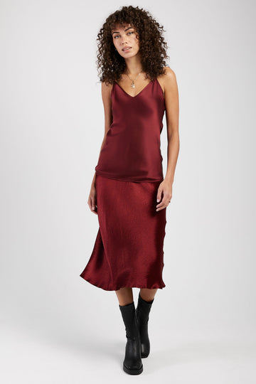 MAX MARA LEISURE Luca Silk Camisole Top in Brick Red