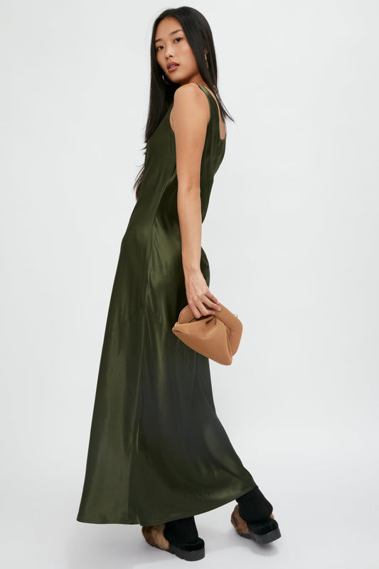 MAX MARA LEISURE Ares Dress in Olive Green
