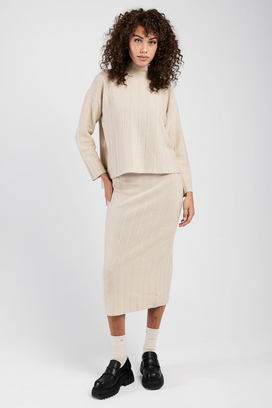MAX MARA LEISURE Beira Ribbed Sweater in Beige