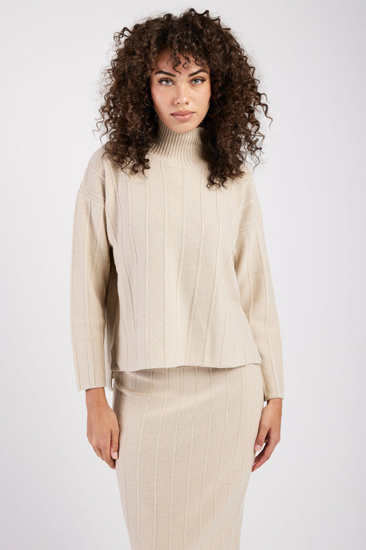 MAX MARA LEISURE Beira Ribbed Sweater in Beige