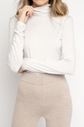MAX MARA LEISURE Dede Turtleneck Top in Beige