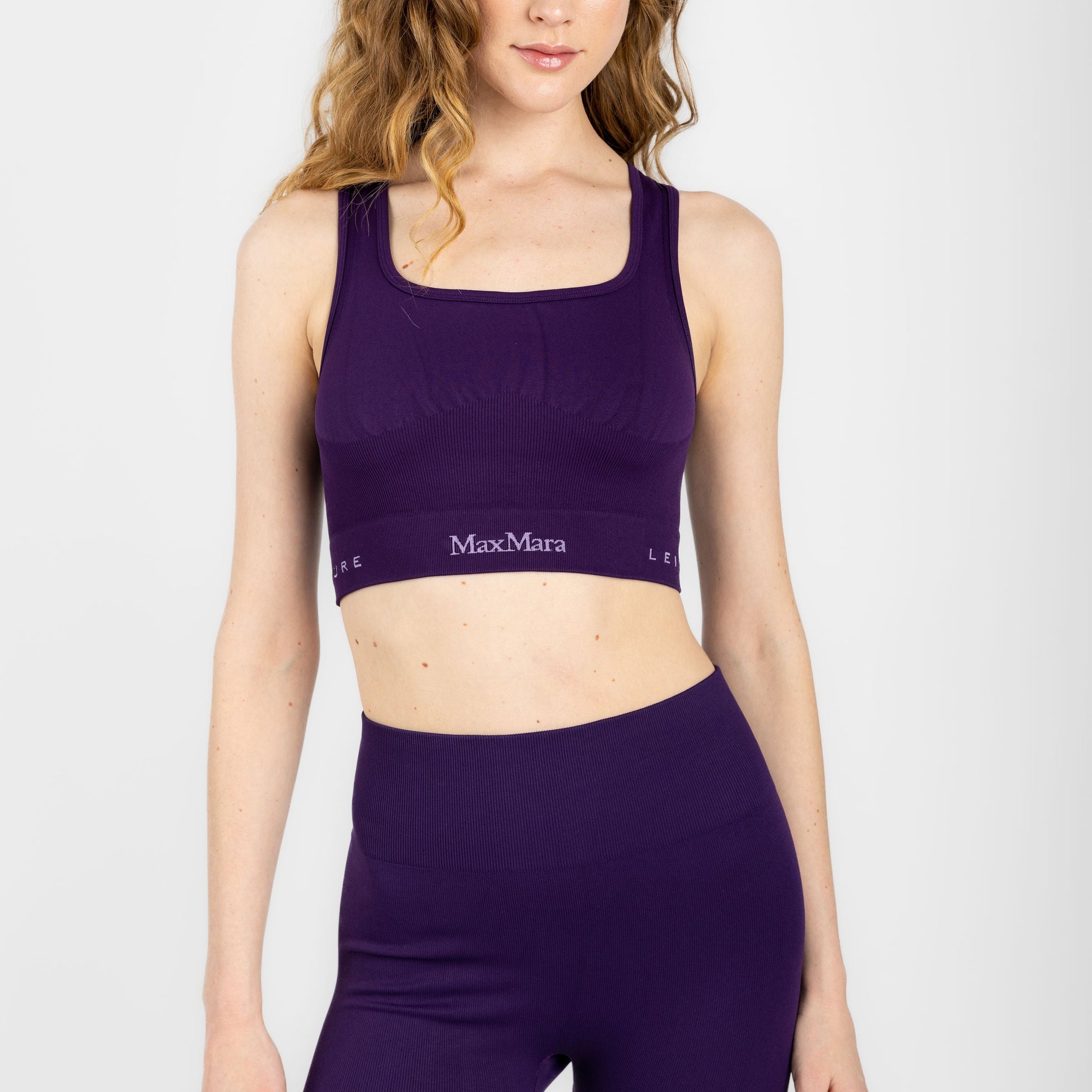 MAX MARA LEISURE Eritea Cropped Tank Top in Purple
