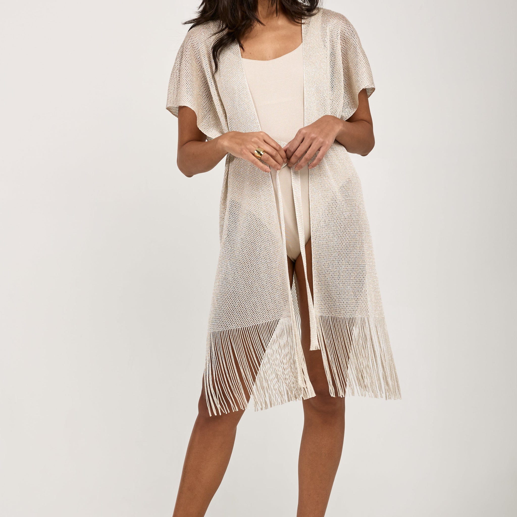 MAX MARA LEISURE Iacopo Knit Cover-up in Platinum