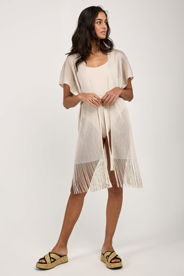 MAX MARA LEISURE Iacopo Knit Cover-up in Platinum
