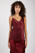 MAX MARA LEISURE Luca Silk Camisole Top in Brick Red