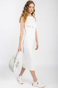MAX MARA LEISURE Mammola Sleeveless Knit Dress in White