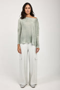 MAX MARA LEISURE Teseo Satin Jersey Cargo Pant in Stone