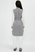 MAX MARA LEISURE Uruguay Knitted Waistcoat in Medium Grey