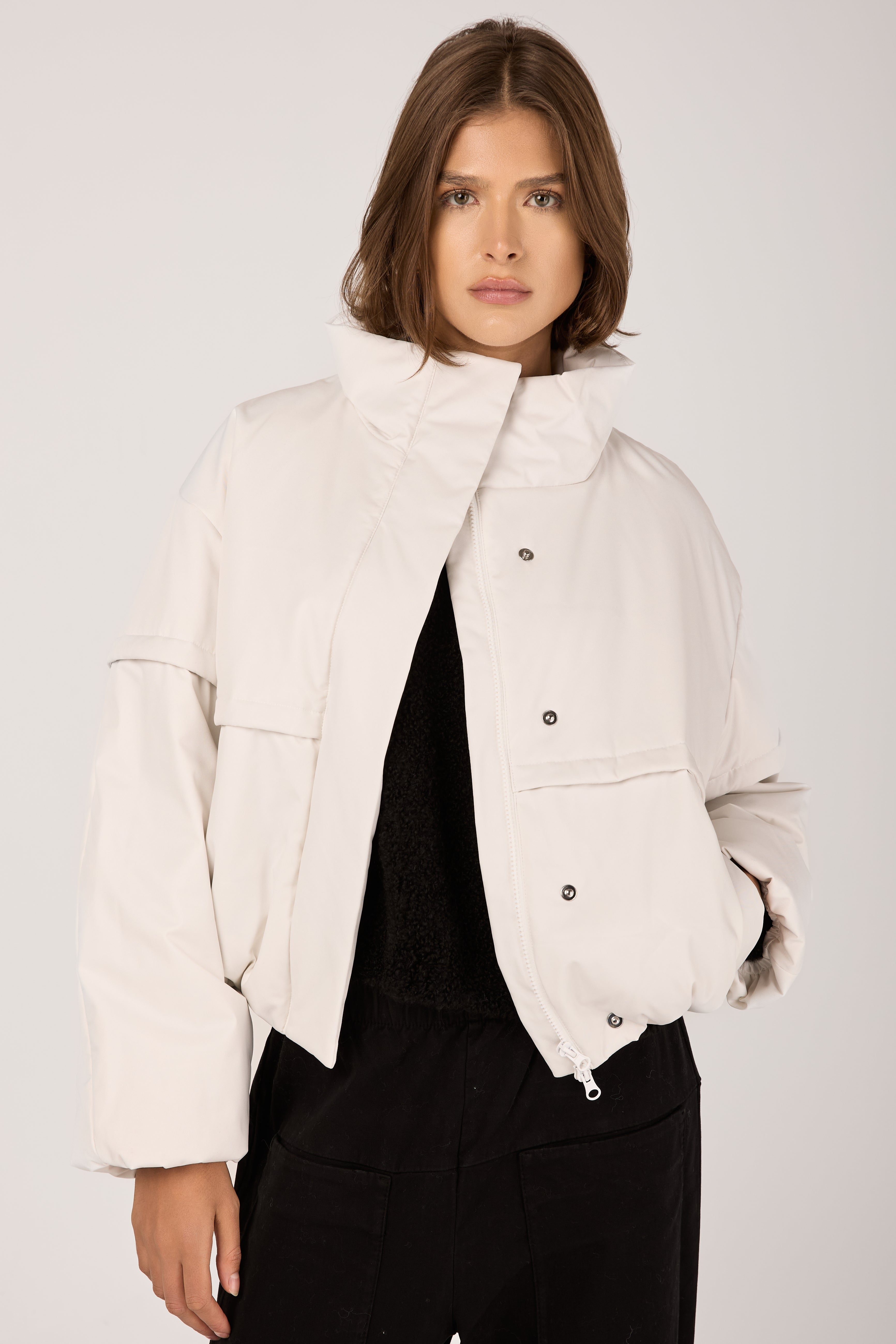 Lina Quilted Jacket in Optical White