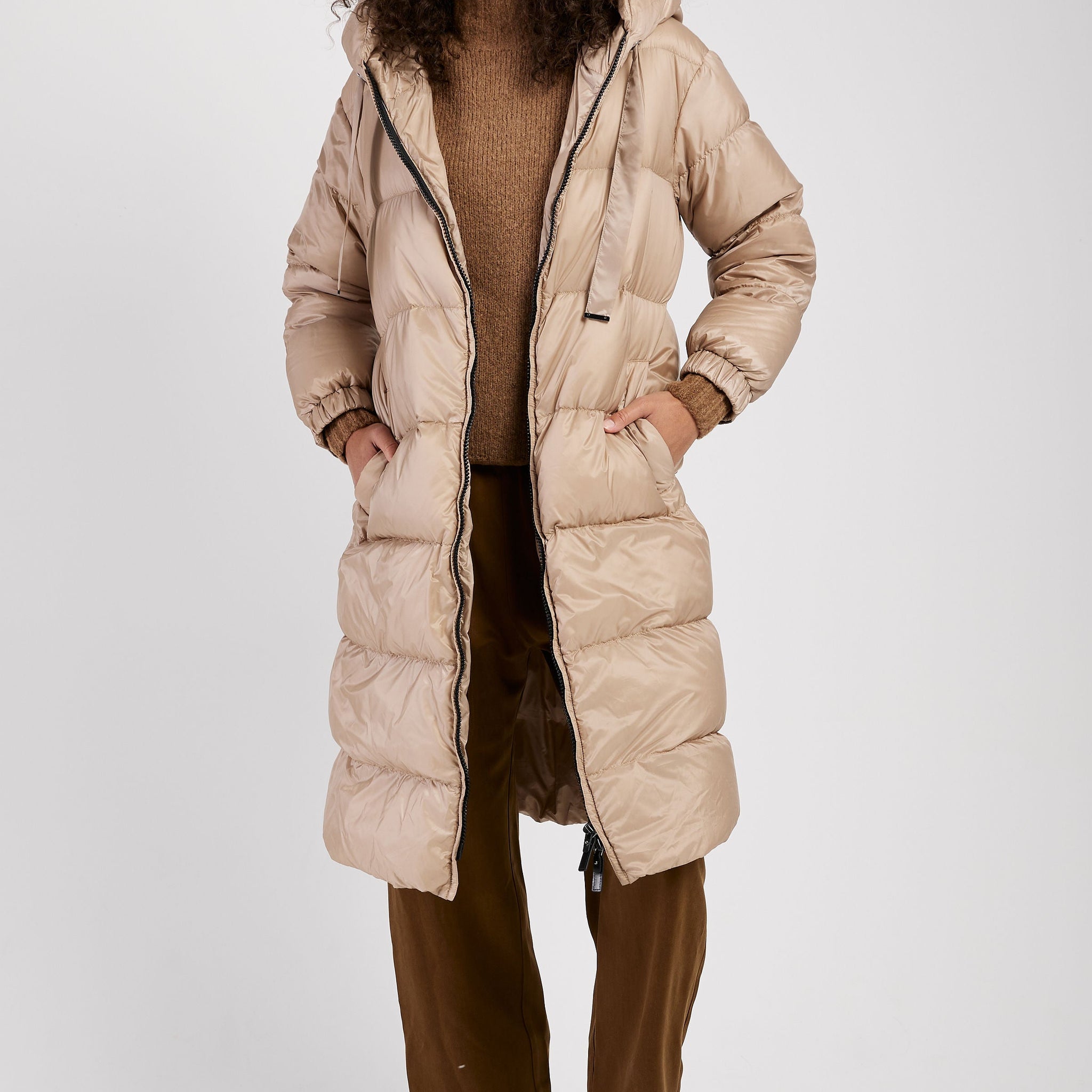 MAX MARA THE CUBE Seipa Puffer Coat in Beige