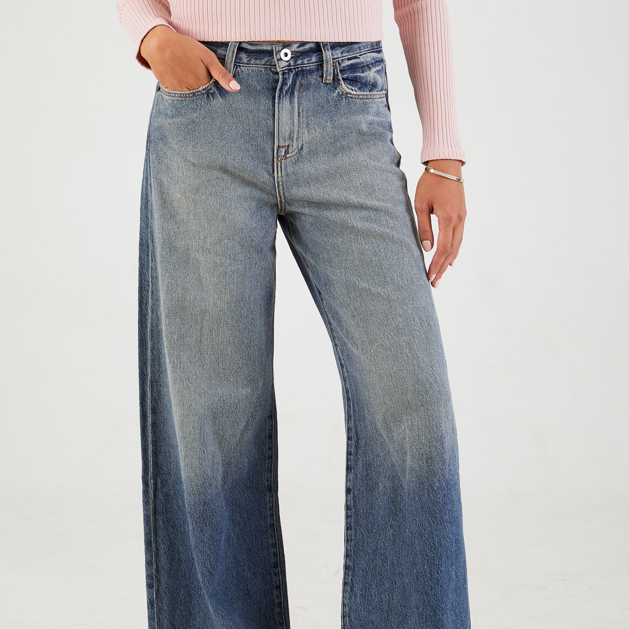 NSF Selena Wide Leg Jean in Bowie