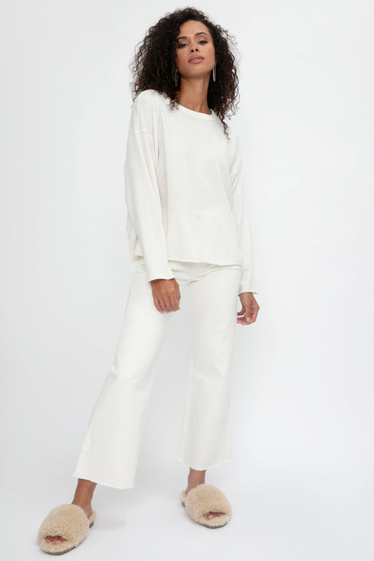 NSF Long Sleeve Loffler Tee in Soft White